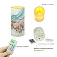 thumbnail image 7 of COEQINE Seashell Conch Starfish Flickering Flameless LED Battery Candles Pillar Candles Tealight with 18-Key Timer Remote with Colorful Light Safe for Indoor Outdoor Home Wedding Decor, 7 of 7