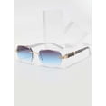 thumbnail image 3 of Men Ombre Lens Rimless Sunglasses, 3 of 5