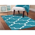 thumbnail image 5 of Garland Rug Quatrefoil Polypropylene Teal/White Indoor Area Rug, 5' x 7', 5 of 5