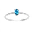 thumbnail image 3 of 5X3mm Oval Shape Swiss Blue Topaz 925 Sterling Silver Solitaire Tiny Women Mother's Day Gift Ring, 3 of 4