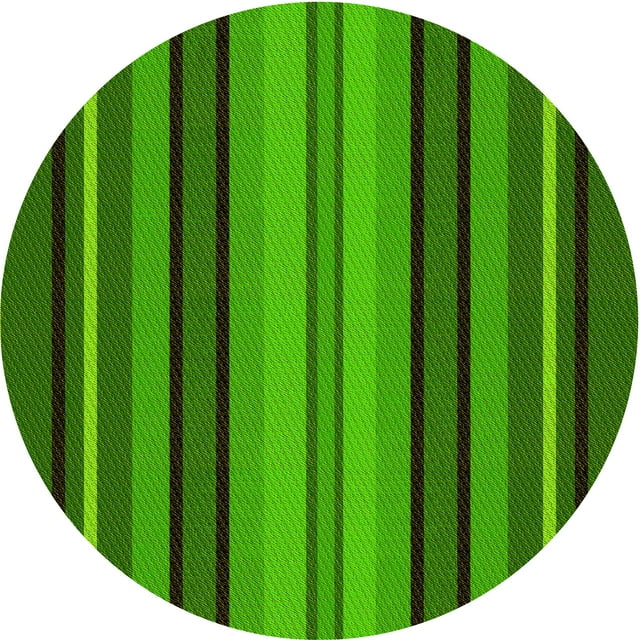Ahgly Company Machine Washable Indoor Round Transitional Deep Emerald Green Area Rugs, 5' Round