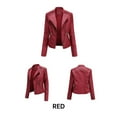 thumbnail image 5 of Women Ladies Lapel Motor Jacket Coat Zip Biker Women Warm Winter Coats 100 Percent Wool Women plus Size Jackets Women Jackets with Hood Jacket Women Small Zip Front Jacket Womens, 5 of 5