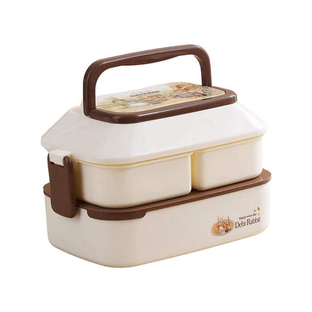 DOLITY Children Lunch Box Lightweight Food Containers for Fishing Dining Out Office Beige