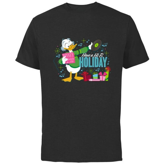 Disney Mickey & Friends Ludwig Von Drake Holiday Hits - Short Sleeve Cotton T-Shirt for Adults - Customized-Black