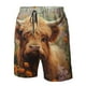 thumbnail image 4 of Balery Cute Floral Cow Traje de Baño Estilo Hawaiano para Hombre, Shorts de Secado Rápido con Bolsillos-Large, 4 of 6
