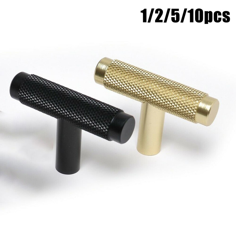 1/2/510Pc Kitchen Cabinet Door Drawer Cupboard Knurled T Bar Knob Gold 5Pc