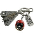 thumbnail image 1 of Llavero del 40.º aniversario de Top Gun, dije de metal de avión de combate y casco de piloto, el mejor recuerdo para tu compañero de ala, 1 of 1