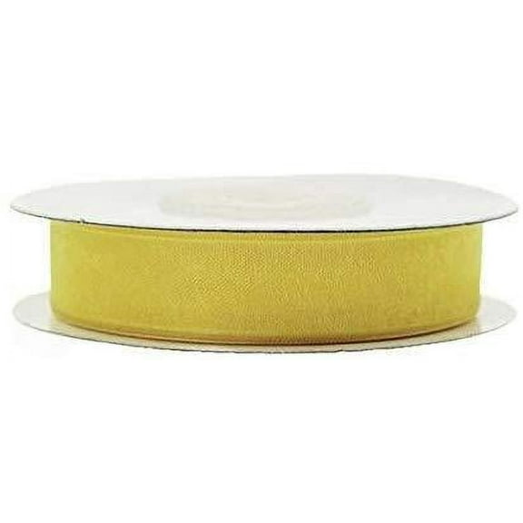 Sheer Organza Ribbon, 5/8-inch, 25-yard, Canary Yellow