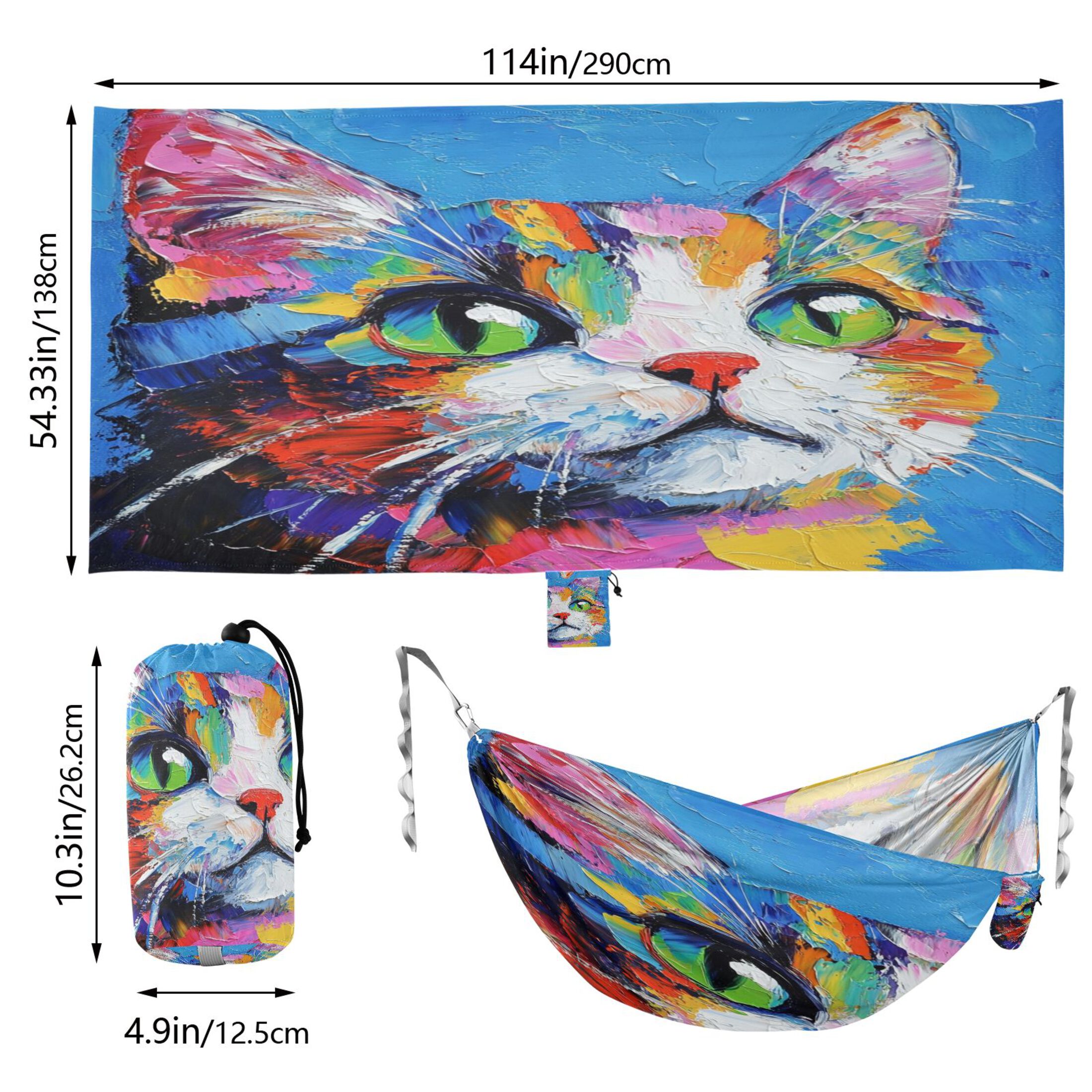 Hammock Camping Hammock Nylon Portable Hammock Travel Camping Hammock Painting Cat
