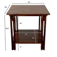thumbnail image 4 of 24.5"H, Acacia Wood 4 Leg Architectural Square End Table, Mahogany, 4 of 11
