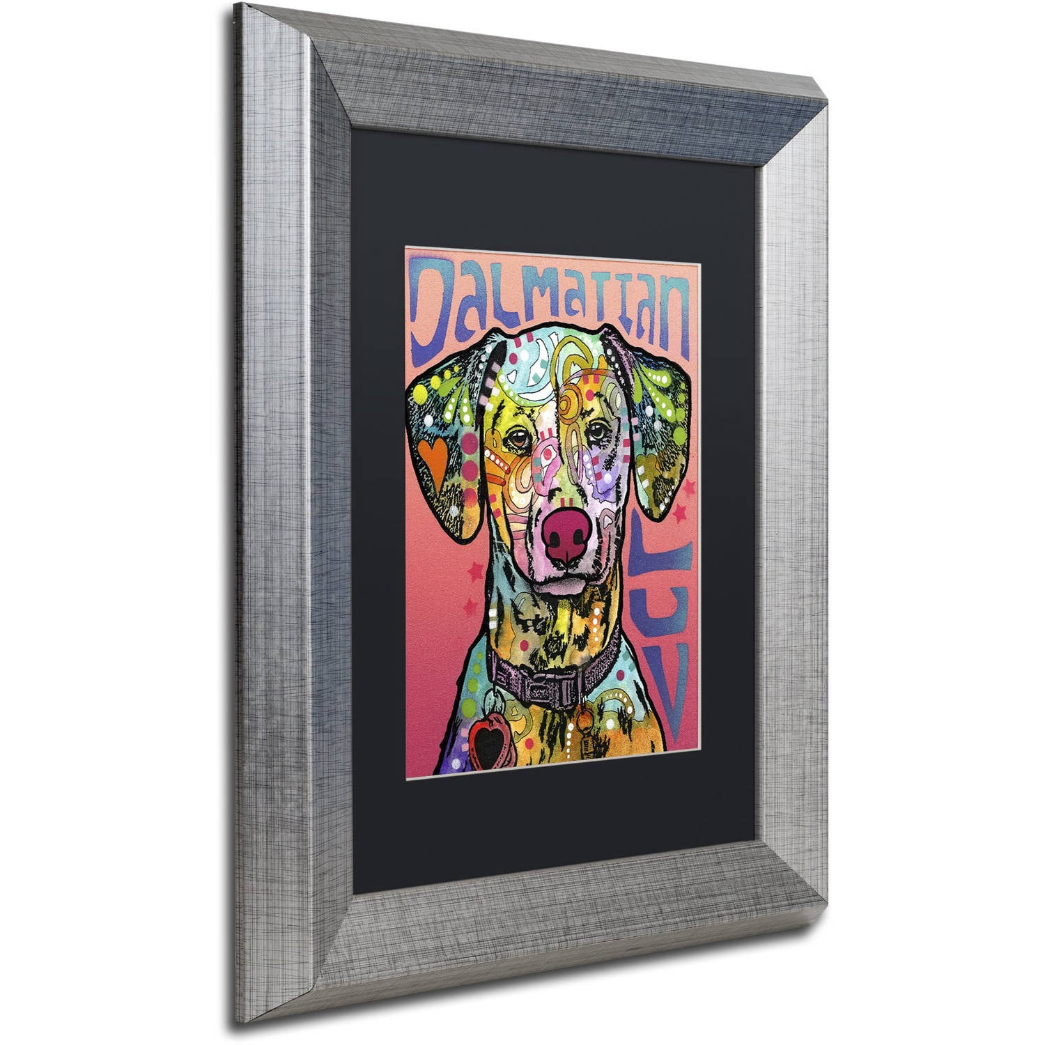 Trademark Fine Art 'Dalmatian Luv' Canvas Art by Dean Russo, Black Matte, Silver Frame