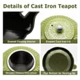 thumbnail image 6 of 40.6oz Small Cast Iron Tea Kettle For Stovetop Safe, Green Tea Pot With Infuser For Loose Tea and Tea Bags,  SECHUDO Durable and Heavy Cast Iron Teapot with Enameled Interior, 6 of 10