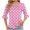 Pink, variant on Women's Polka Dot Bubble Sleeve Tops Under $10 Casual Printed Short Sleeve Round Neck Blouse Fashionable And Comfortable Top
