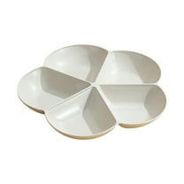 Oggfader Wheat Straw Beige Snack Tray with Divided Compartments - Candy & Fruit Platter for Party, Food-Grade Serving Organizer