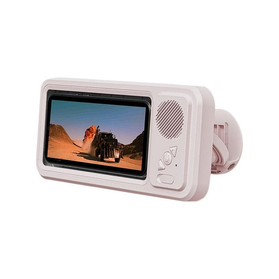 Waterproof Phone Holder, Shower Phones Holder with Wireless Bluetooth Speaker with 360 Rotation, 60 Fixed Opening Angle High Sensitive HD Touchscreen Shower Phone Mount for Bathroom Kitchen