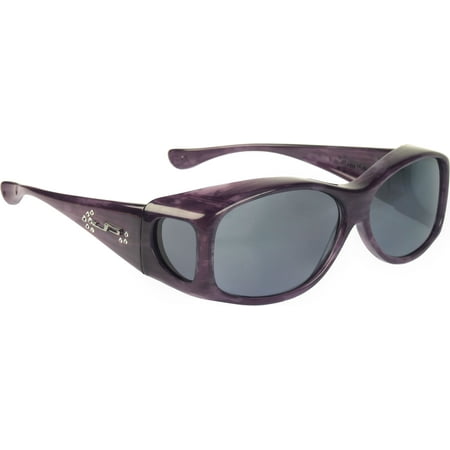 Fit Overs Sunglasses - The Glides Collection - Fits Over Circle - 128mm X 40mm - Purple Haze/polarized Gray Lenses