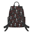 thumbnail image 2 of Naloa Skeleton with Roses Print Lightweight DayBackpack Suitable for school, work, shopping, travel, etc., 2 of 5