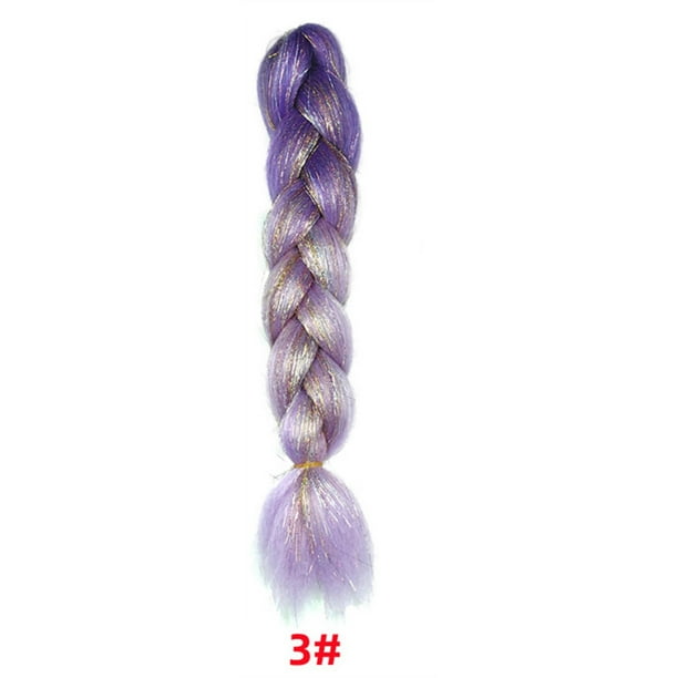 Xihbxyly Trenza de Seda Dorada Brillante, Extensión de Cabello con Brillo, Estilo Trenzado Diy, Regalo para Ella, 24 Pulgadas, 10 Colores Disponibles