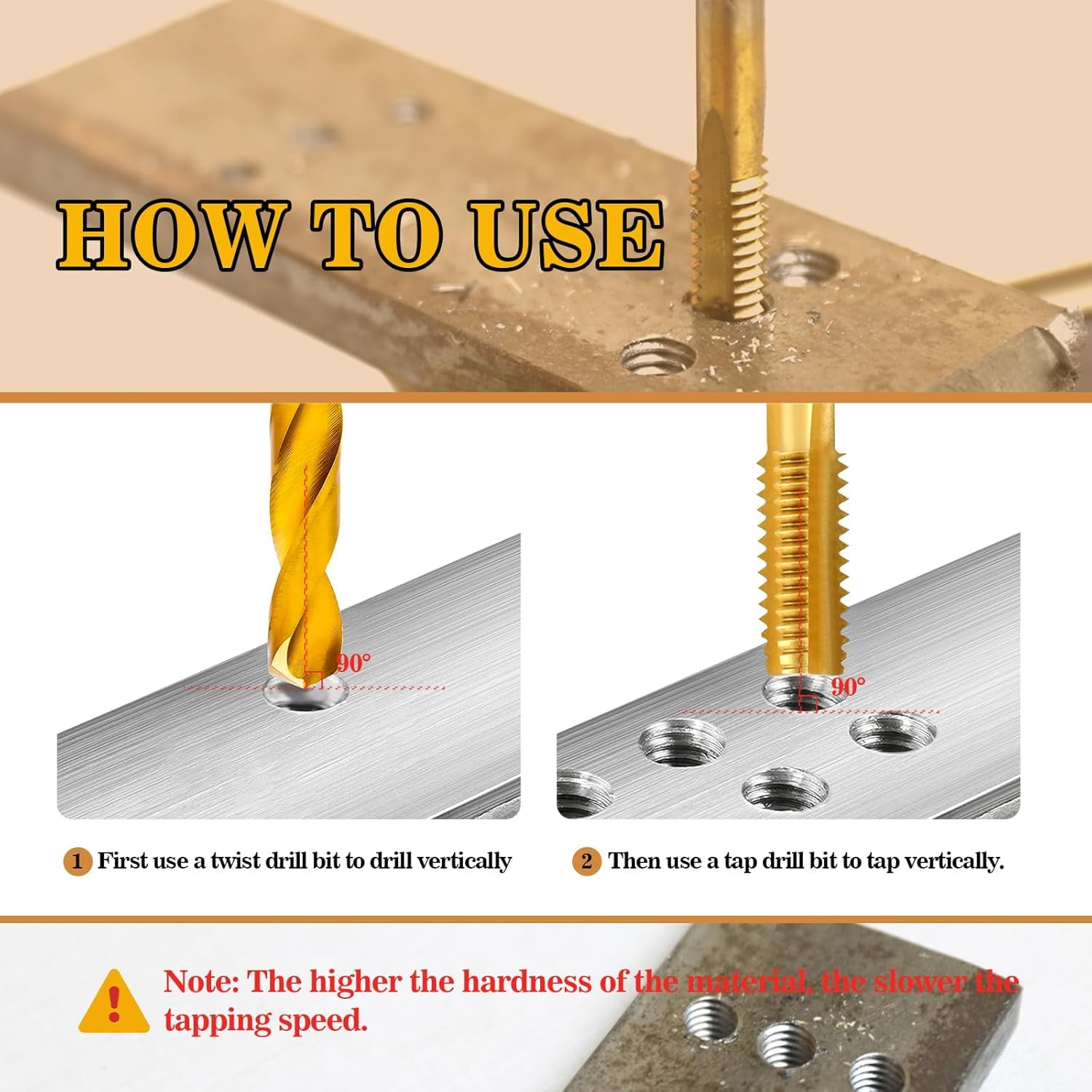 FRKSMD-4-40 UNC Tap and #43 Drill Bit Kit, M2 HSS Drill and Tap Set, Combination of Drill and Tap Kit for Metal