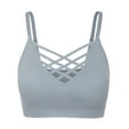 thumbnail image 2 of KOGMO Women's Front V-Lattice Bralette with Adjustable Straps and Removable Bra Pads, 2 of 6
