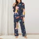 thumbnail image 2 of Balery Cartoon Dinosaur Scooter Sport Blue Conjunto de Pijama con Estampado para Mujer, Conjunto de Dos Piezas con Manga Larga, Ropa de Dormir Suave con Bolsillos, Pijamas Cómodos-XX-Large, 2 of 7