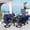 Navy Blue, variant on HAPPATIO 9-Piece Patio Dining Set, Outdoor Dining Set with Powder-Coated Metal,Dining Table with Umbrella Hole, 8 Swivel Chairs with Removable Cushions for Porch Poolside Garden,Blue