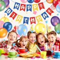 thumbnail image 4 of Banner de cumpleaños Woizoeiy Happy Birthday, rojo, azul y amarillo, 4 of 7