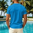 thumbnail image 4 of Sewkxo Crewneck Tshirts Men Plain T Shirts Relaxed Fit Basic Tees Soft,Blue XL, 4 of 5