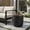 Black, variant on Euroco 16"H Outdoor Concrete Side Table,Round Small End Table,Lightweight Accent Table for Patio,Light Gray