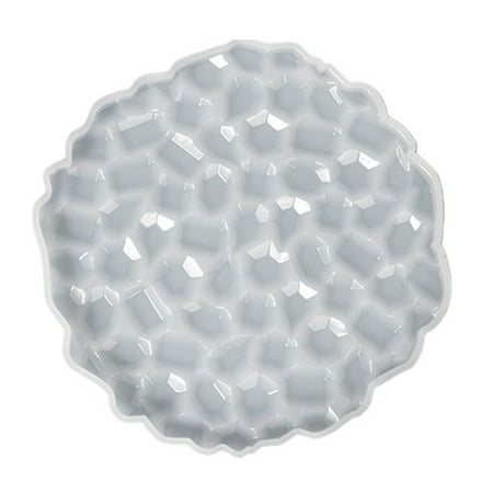 

Farfi Coaster Mold Flexible Heat Resistant Labor-saving Quick Demoulding DIY Rhinestone Texture Irregular Cup Mat Mold Living Room Supply (Type C)