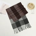 thumbnail image 4 of Floleo Men's Plaid Scarves Elegant Fashionable Soft Comfortable Warm Scarf Winter Casual Style Neckwear Scarf Shawl(Gray,Free Size), 4 of 5