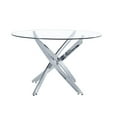 thumbnail image 3 of GLASS STAR TABLE ROUND with tempered glass top and polished stainless steel in chrome, 3 of 5