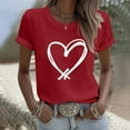 thumbnail image 5 of Womens Valentines Day Outfit Love Graphic Red Shirt Short Sleeve Round Neck Shirts Valentine T Shirts for Women Cute Spring Outfits, 5 of 5