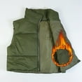 thumbnail image 5 of Hotian Women Winter Crop Puffer Vest Jacket Sleeveless Padded Gilet Army Green M, 5 of 8