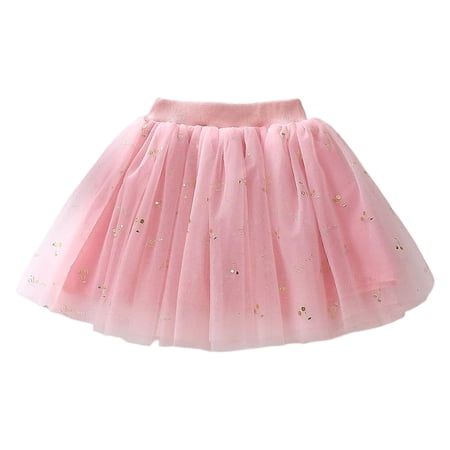 lnmuld Girls Cute Summer Dresses Ballet Performance Tutu Skirt Layered Party Wear Dance Elegant Short Outfit Color:Pink Size:7-8 Years