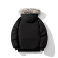 thumbnail image 4 of Mens Winter Puffer Parka Thicken Coat Faux Fur Removable Hood Warm Long Sleeve Zip Jacket with Pockets, 4 of 7