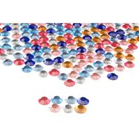 Flatback Rhinestones - 210-Piece Round Loose Gemstones Embellishment, Acrylic Crystal Beads for DIY Craft, Clothing, Bag Decoration, Assorted Colors, 0.5 x 0.125 inches