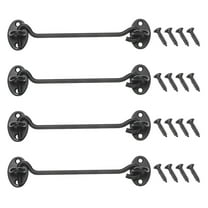 Uxcell 4-Pack Hook and Eye Latch for Door 6 Inch Stainless Steel Gate Latch Barn Door Lock Black Hook and Eye Gate Latch