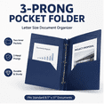 thumbnail image 5 of Heavy Duty Plastic 2 Pocket Folder, Durables Plastic Folders with Prongs and Two Pockets for Letter Size Paper, Assorted Colors, 5 of 9