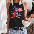 thumbnail image 2 of HEILAU Independence Day Shirts for Women American Flag Graphic Tees Gradient Coconut Tree Tank Tops Summer Sleeveless V Neck Button Down Shirt Summer Tank Top, 2 of 4