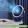 thumbnail image 3 of Hvmvliv Clip Fan Clip on Desktop Fan with Lights Small Fan 3 Wind Speed 720 Degree Rotation Indoor/Outdoor Lights Fan USB Charging for Summer Blue, 3 of 3