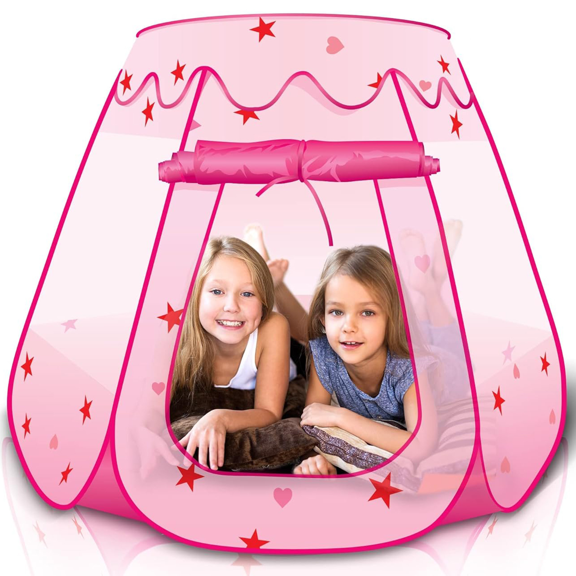 Yexmas Kids Play Tent, Pop Up Princess Tent Girls Kids Playhouse, Foldable Ball Pit with Carrying Bag