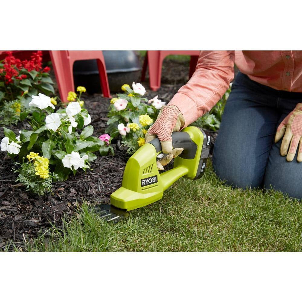 RYOBI ONE+ 18-Volt Lithium-Ion Battery Grass Shear % Shrubber Trimmer-Tool Only
