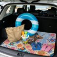 thumbnail image 2 of Yuyamidu Highland Cow Floral Car Trunk Mat 29" x 39", Universal Cargo Liner, Scratchproof Full Protection Fits for Most Cars and SUV, 2 of 7