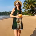 thumbnail image 3 of Rocae Squirrels Eating Peanuts On The Tree for Sleeveless Dresses Summer Casual Ruffle Sleeveless Cute Crew Neck Flowy Dress with Pockets, 3 of 7