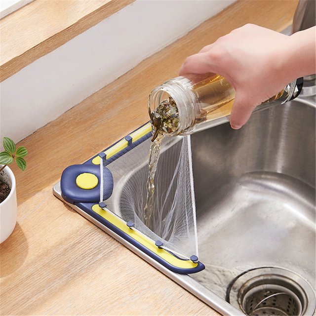 Oleegame 1PC Sink Drain Filter Cover Kitchen Sink Filter Screen Drain Rack Leftovers Screen Inverted Filter Rack Filter Triangular Hanging Screen