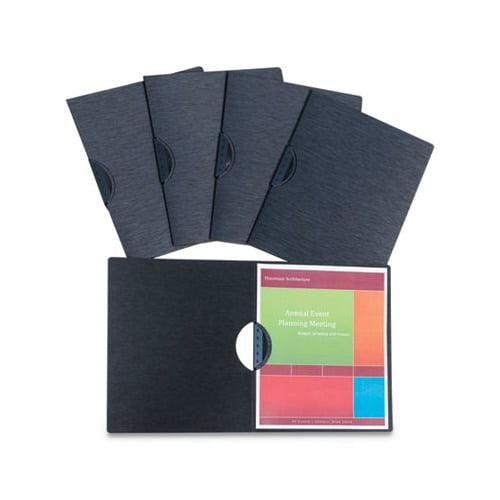 Modern Metallic Executive Style Report Cover 8 1/2" x 11", Black, 5/Pack
