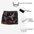 thumbnail image 3 of Balery Humming Bird And Tropical Flowers Embroidery Calzoncillos bóxer para hombre, ropa interior de algodón suave y transpirable con cinturilla de nailon-Large, 3 of 5