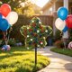thumbnail image 1 of Árbol topiario patriótico en forma de estrella: decoración artificial impermeable para exteriores, ideal para el 4 de julio y el Día de los Caídos. Perfecto para la puerta principal, el porche, el, 1 of 6