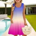 thumbnail image 2 of YunPes Girls Dress Summer Sleeveless Comfortable Casual Dress Gradient Print Children's Clothing with Pocket Vest Dress Children Place Dresses for Girls, 2 of 7